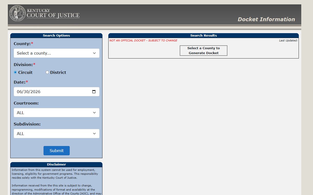Cumberland County court records docket search