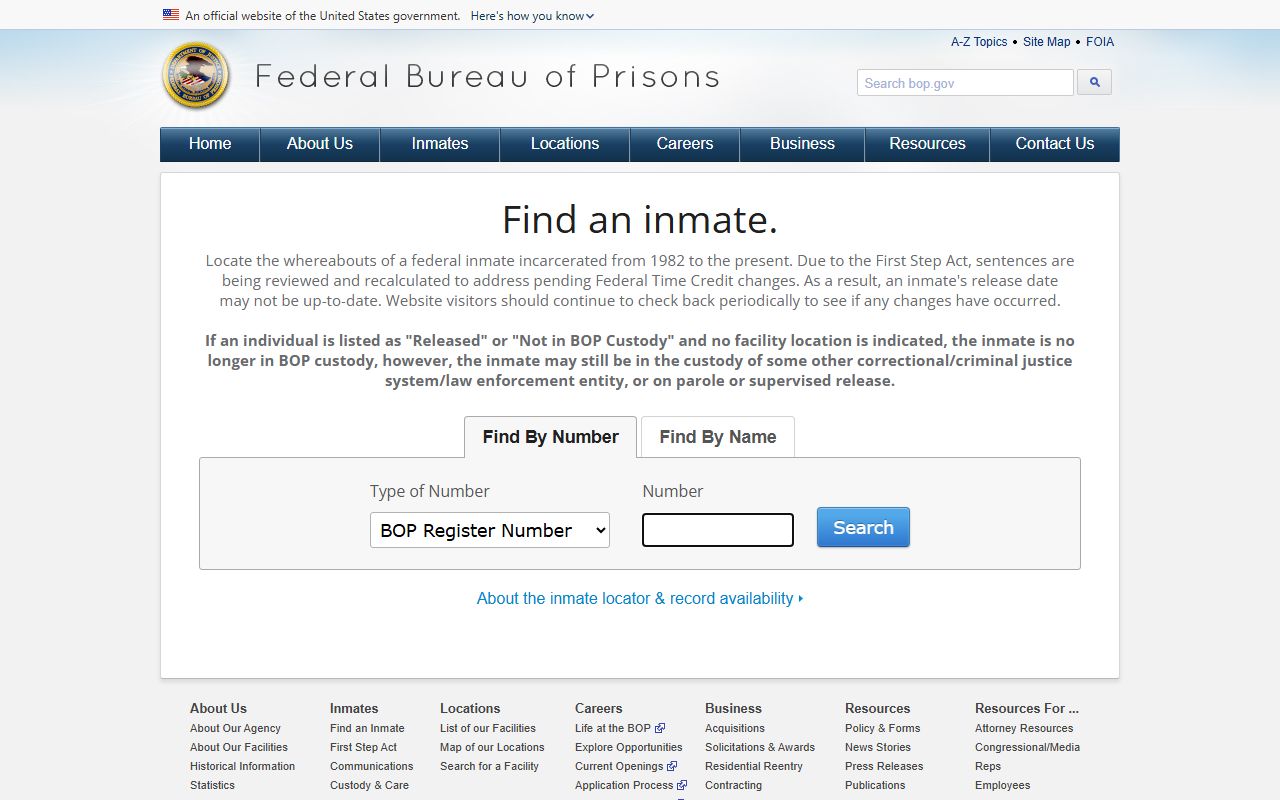 Cumberland County inmate records federal inmate locator