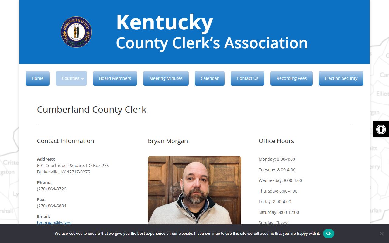 Cumberland County marriage records clerk association profile
